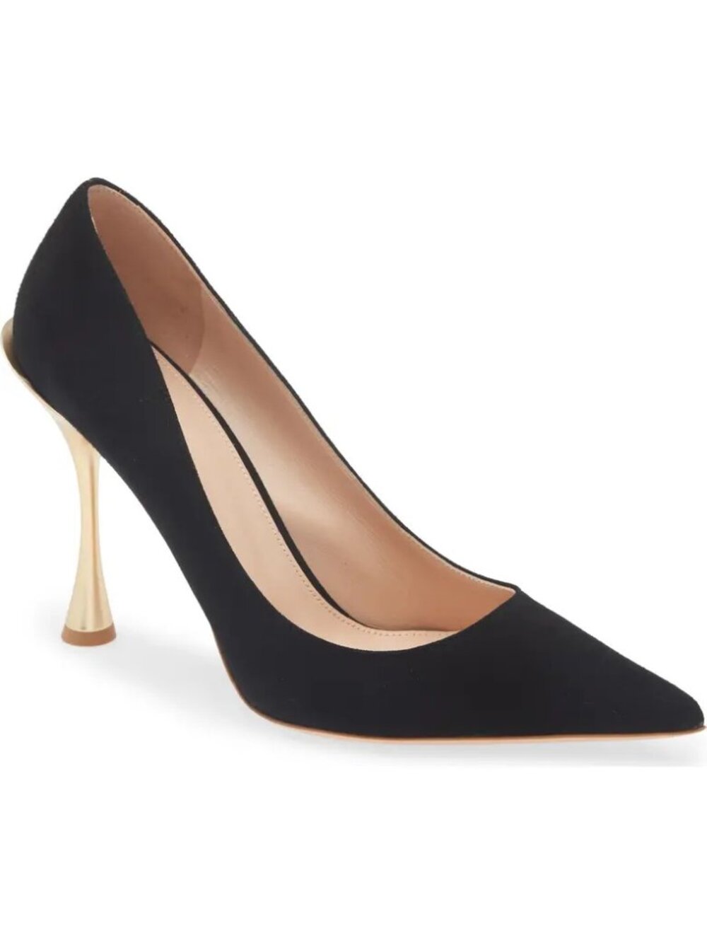 NEW BETZABE BETZÁBE Thalia Pointed Toe Pumps Black Suede Leather Heels 40.5